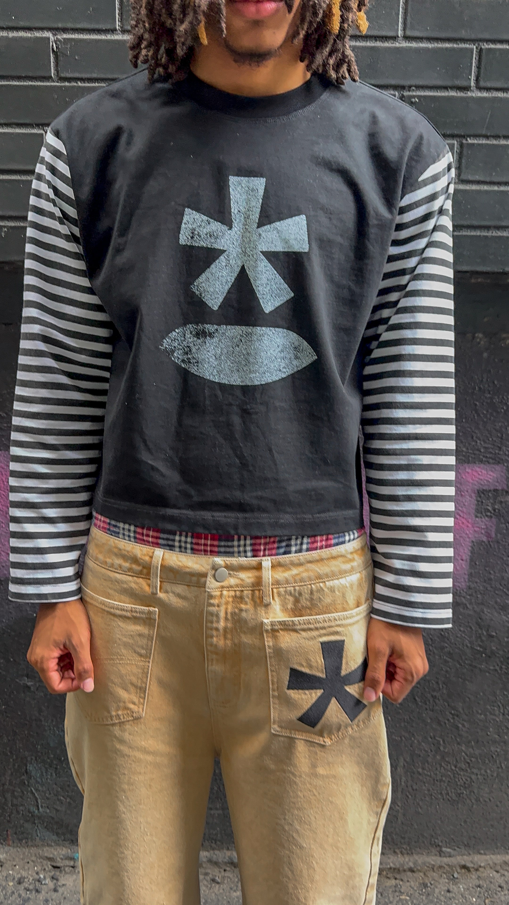 "Hidden Layers" Cropped Long Sleeve Shirt
