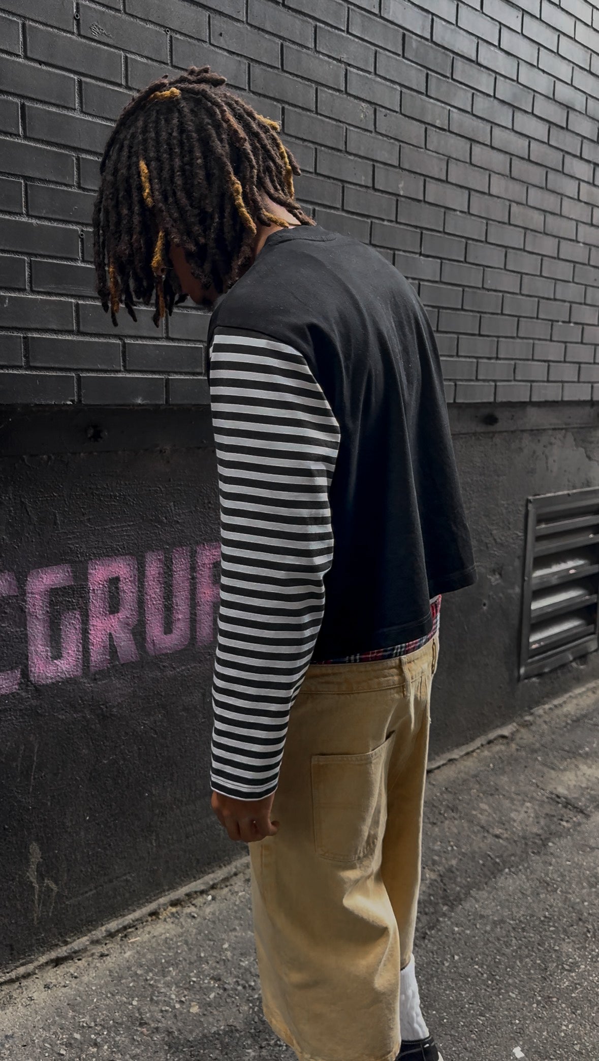 "Hidden Layers" Cropped Long Sleeve Shirt